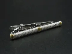 ■美品■ ChristianDior クリスチャンディオール ネクタイピン タイクリップ アクセサリー シルバー系×ゴールド系 DK9570