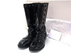 JIMMY CHOO ジミーチュウ パテントレザー ショートブーツ サイズ 35 (サイズ 約22cm) 靴 シューズ レディース ブラック系 DK1413
