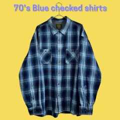 70's Blue Ombre checked shirts