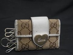 GUCCI グッチ 257217 ラブリーハート GG柄 GGキャンバス×レザー 6連