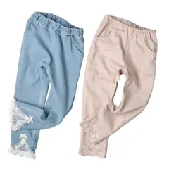 crescent 裾リボンツイル　デニムロングパンツ　n27099