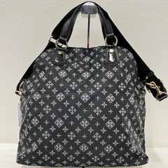 8801　russet ラシット　2way ショルダーバッグ　トートバッグ　ハンドバッグ　肩がけ斜めがけ　ブラック系　レディース　総柄　ショルダー紐調節可能　大容量