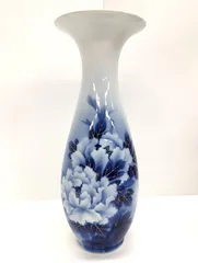 【美品】深川製磁 深川製 有田焼 宮内庁御用達 花瓶 花器 花入 花生 華道具 茶道具 和風 インテリア オブジェ 飾り壺 壷 置物 飾り物 牡丹図 陶磁器