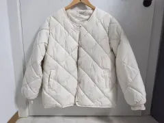 ダイア キルティング アイボリー 軽量 ダウン アウター