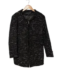   MERCURYDUO マーキュリーデュオ　ノーカラージャケット　ツイード　レディース　ブラック　黒　フリーサイズ【ZK84】