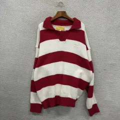 メインブース カジュアル オーバーサイズ ボーダー柄 アクリル ニット 3 A05127