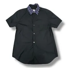 COMME des GARCONS GIRL Dot collar short sleeve shirt ドット柄半袖シャツ ショートスリーブシャツ  コムデギャルソンガール S15B006 ネイビー  S 1152A1