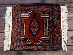 RAGB086 ヴィンテージ ミニラグ トライバルラグ 絨毯 28.5cm×28.5cm