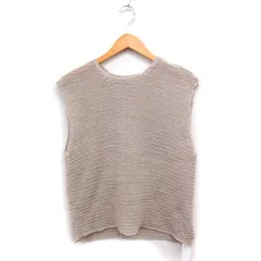スタイルミキサー STYLEMIXER タグ付きリネン混 ニット ベスト バックスリット 無地 F ベージュ /FT25
