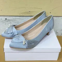 【新品】幅広4E パール ビジュー パンプス 3L 26〜26.5cm グレー 結婚式