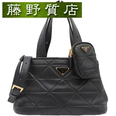 （美品）プラダ PRADA スモールキルト レザー トートバッグ ブラック ゴールド金具 1BG548 ポーチ付き 2way 斜め掛け ショルダーバッグ ハンドバッグ クロスボディ ブランド キルティング プラダバッグ プラダショルダーバッグ 8392
