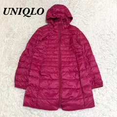 美品 UNIQLO ウルトラライトダウンロングコート L ピンク ユニクロ