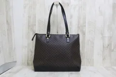 CELINE セリーヌ  マカダム柄 PVC レザー トートバッグ ブラック ブラウン CE00/12 ※使用感、しわあり