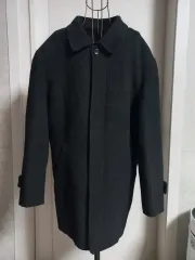 ブラック ウール ハーフ コート