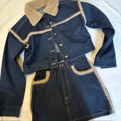 グレイル　GRL 　ボア切替デニムジャケット×ミニスカート セットアップ　サイズ： S
