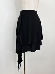 《新品》社交ダンス　ブラック　フリルデザイン　ミニスカート　オーバースカート　ラテン　衣装