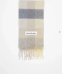 アクネ ストゥディオズ マフラー バニラ ベージュ ラベンダー Acne Studios モヘア チェック スカーフ マフラー