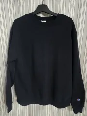 (L) Champion 黒色 スウェット Tシャツ