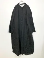 新品 無印良品 リヨセル 麻 リネン クルタ ワンピース sizeL/黒  ■■レディース