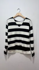 Rope Picnic ローペ ピクニック ストライプ Vネック スリーブ (レディース S M