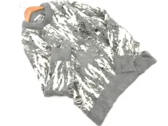 ZARA ザラ ダメージ加工 総柄 ニット セーター sizeM/グレー ◇■ メンズ