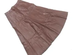 BANANA REPUBLIC バナナリパブリック フェイクレザー フレア スカート size0/茶 ◇■ レディース