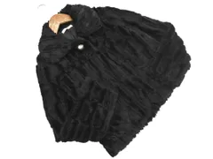 axes femme アクシーズファム フェイクファー レース ジャケット sizeM/黒 ◇■ レディース