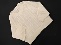 earth music&ecology アースミュージック＆エコロジー ボリュームスリーブ Vネック ニット セーター sizeM/アイボリー ◇■ レディース