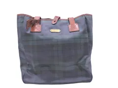 POLO RALPH LAUREN ポロ ラルフローレン レザー チェック トート バッグ 緑x紺 ■■ レディース