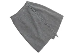 NEWYORKER ニューヨーカー ウール混 フリンジ 巻き ラップ スカート size9/グレー ◇■ レディース