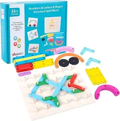 Deemount パズル モンテッソーリ ペグボード 子供用パズル 脳トレ 知育玩具 3歳 4歳 5歳 幼児早期教育玩具 カード付きのサムネイル