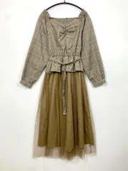 美品 MAJESTIC LEGON マジェスティックレゴン 定価6490円 ドッキングチュール ワンピース sizeS/茶 ■■レディース