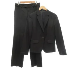 コムサイズム COMME CA ISM 美品 セットアップ スーツ テーラードジャケット パンツ L 総裏地 シングル 黒 ブラック 秋冬 /AE ■GY59
