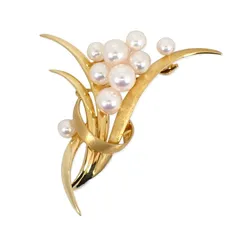 TASAKI/タサキ/K18YG/アコヤ真珠/ブローチ/j138-23