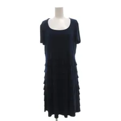 ショパン CHOPIN ワンピース 半袖 ひざ丈 フリル 紺 ダークネイビー /AE ■GY58