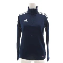 アディダス adidas トレーナー ジャージ 150 長袖 ハーフジップ ロゴ 紺 ネイビー /AE ■GY60