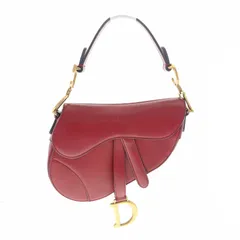 【中古】Christian Dior クリスチャンディオール サドルバッグ レディース メンズ バッグ レッド ボルドーのサムネイル