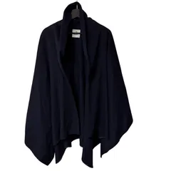 C440  ナノ・ユニバース（nano・universe）ガウンコート（ポンチョ風カーディガン） オーバーサイズネイビー  サイズ38