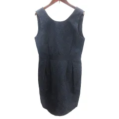 コントワーデコトニエ COMPTOIR DES COTONNIERS ワンピース ひざ丈 総柄 ノースリーブ 36 S 紺 ネイビー /AU