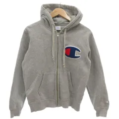 チャンピオン CHAMPION パーカー フーディー M グレー 長袖 ジップアップ ロゴワッペン /KR ■GY61