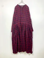 Samansa Mos2 サマンサモスモス SKB-1105704 スタンドネックチェック ワンピース sizeF/赤 ■■レディース