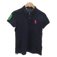 ポロゴルフ ラルフローレン POLO GOLF RALPH LAUREN ポロシャツ S 紺 ネイビー 鹿の子 半袖 ロゴ刺繍 /KR ■GY61