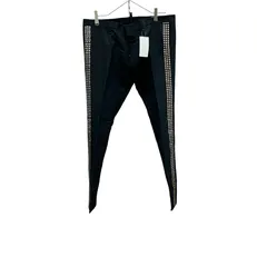 MN4 DSQUARED2 ディースクエアード スーツ・パンツ メンズ 伊48(M)サイズ ブラック コットン　側章スタッズ　ノープリーツ　スキニー 2000000861869