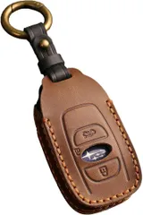 Krovat スバル キーケース キーカバー 本革の贅沢 フォレスター クロストレック レヴォーグ インプレッサ アクセサリー (ブラウン)
