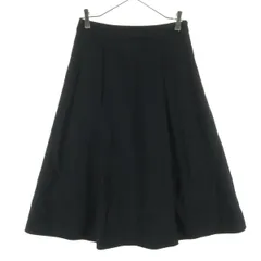 美品 theory luxe セオリーリュクス 日本製 ミモレ丈 フレアスカート 38 ブラック レディース 古着