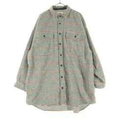 美品 niko and... ニコアンド チェック柄 長袖 シャツ ホワイト メンズ 古着