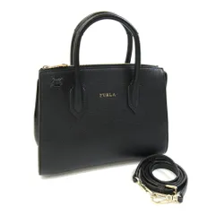  フルラ 2WAYハンドバッグ ピン サッチェル ブラック