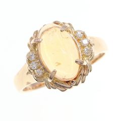  ファイアオパール ダイヤモンド リング D0.06ct