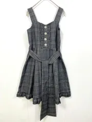 美品 NOEMIE ノミエー チェック ジャンパースカート ワンピース sizeM/グレー  ■■ レディース