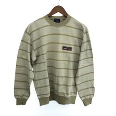 PEARLY GATES パーリーゲイツ 長袖ニット サイズ:1 コットン/ボーダー/ワッペン    ベージュ メンズ / 240001183425